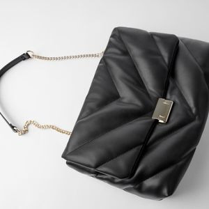 Black quilted bag